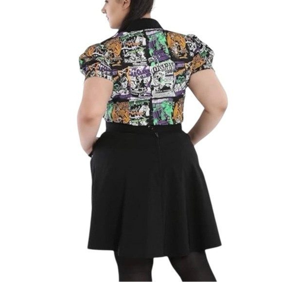 Hell Bunny Miss Muffet Black & Green Circle Mini Skirt Women’s Small - Picture 6 of 12